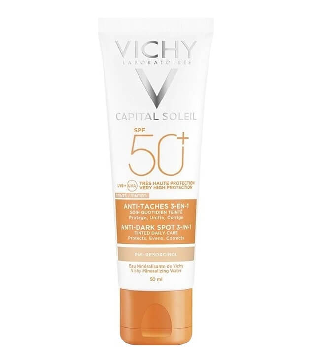 VICHY | CAPITAL SOLEIL ANTI-TACHES 3-EN-1 SOIN QUOTIDIEN TEINTÉ SPF50+